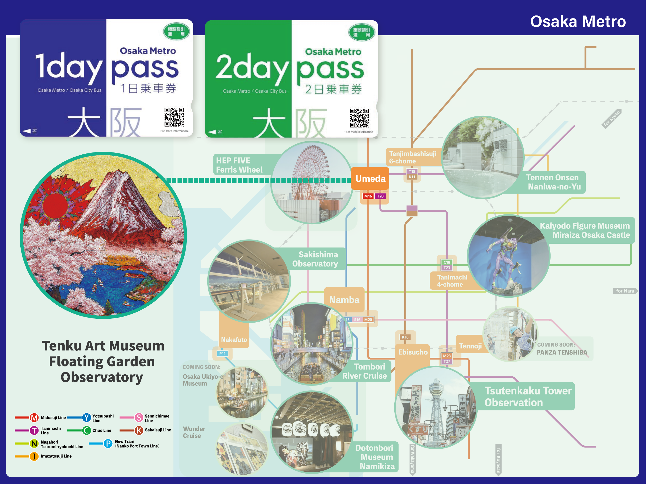 Combo Tickets: Osaka Koji Kinutani Tenku Art Museum & Osaka Metro Pass